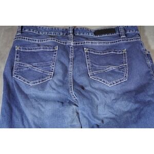 Rock & Roll Cowgirl Boyfriend Jeans 32x32 Blue Denim Stretch Embellished Pockets